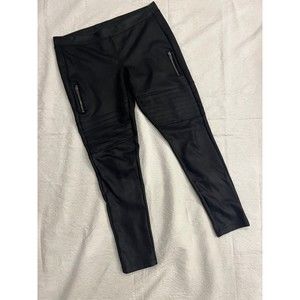 Express large black leggings with sheen leather look high waist